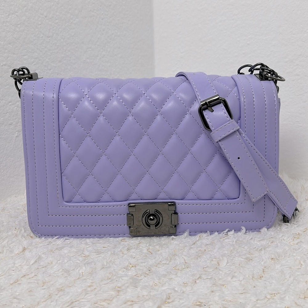 Fashion‎ Design Purple Quilted crossbody bag